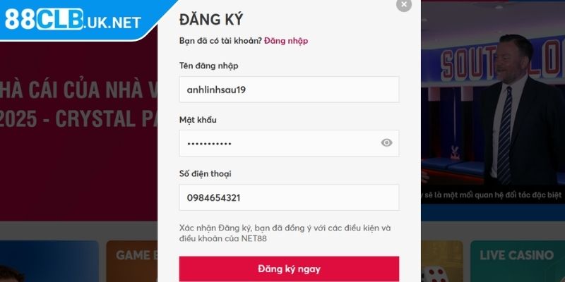 Đăng ký 88CLB qua ứng dụng nhanh chóng